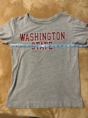 Champion Grey Tee with Red Washington State Print Sz S